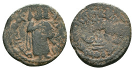 Arab-Byzantine, Umayyad Caliphate. Reference : Condition: Very Fine 

Weight: 2,59 gr. Diameter: 17,8 mm