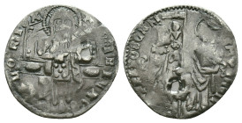 ITALY. Venice. Grosso. Silver. Doge and St. Mark standing facing, holding banner between them. Rev. Christ Pantokrator enthroned facing. Reference: Co...