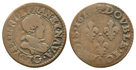World coins. double Tournois, 1624. France Louis XIII (1610-1643) double Tournois 1624 Riom , Ae. Reference: Condition: Very Fine

Weight: 2,77 gr. ...