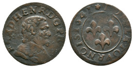 France. Henry IV (1589-1610). Æ Double Tournois 1641 Reference: Condition: Very Fine

Weight: 2,55 gr. Diameter: 19,3 mm
