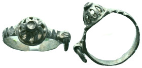 Silver Ring AR , Circa 10th-12th Century AD Reference : Condition: Very Fine

Weight: 2,40 gr. Diameter: 20,9 mm