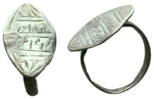Silver Ring AR , Circa 10th-12th Century AD Reference : Condition: Very Fine

Weight: 2,25 gr. Diameter: 17,0 mm
