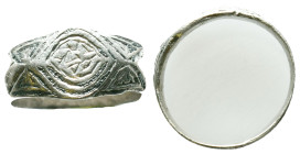 Silver Ring AR , Circa 10th-12th Century AD Reference : Condition: Very Fine

Weight: 3,65 gr. Diameter: 20,6 mm