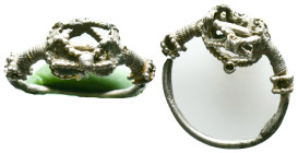 Silver Ring AR , Circa 10th-12th Century AD Reference : Condition: Very Fine

Weight: 3,16 gr. Diameter: 24,2 mm