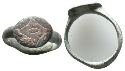 Bronze Ring Ae , Circa 10th-12th Century AD Reference : Condition: Very Fine

Weight: 3,88 gr. Diameter: 21,2 mm