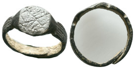 Bronze Ring Ae , Circa 10th-12th Century AD Reference : Condition: Very Fine

Weight: 3,26 gr. Diameter: 20,5 mm