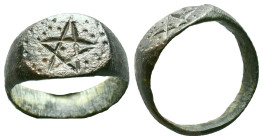 Bronze Ring Ae , Circa 10th-12th Century AD Reference : Condition: Very Fine

Weight: 4,33 gr. Diameter: 19,7 mm