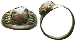 Bronze Ring Ae , Circa 10th-12th Century AD Reference : Condition: Very Fine

Weight: 3,70 gr. Diameter: 24,8 mm