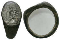 Bronze Seal Ring with Eagle Intaglio,Late Roman–Early Byzantine period (3rd–6th century CE). Reference : Condition: Very Fine

Weight: 7,96 gr. Diam...