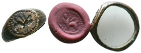 Bronze Seal Ring Ae , Circa 10th-12th Century AD Reference : Condition: Very Fine

Weight: 5,89 gr. Diameter: 22,1 mm