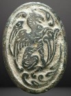 Engraved Bronze Ring Bezel with Heraldic Griffin Motif Reference: Condition: Very Fine

Weight: 1,41 gr. Diameter: 18,8 mm