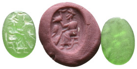 Ancient Intaglio Gemstone with Seated Figure Reference: Condition: Very Fine

Weight:1,10 gr. Diameter:15,8 mm