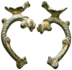 Bronze Harness Ornament / Mount (Zoomorphic Style) Reference: Condition: Very Fine

Weight: 22,5 gr. Diameter: 59,0 mm