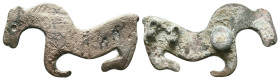 Stylized Horse Figurine Scythian or Sarmatian steppe cultures (Eurasia, 7th–3rd century BCE) Reference: Condition: Very Fine

Weight: 7,65 gr. Diame...
