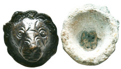 Bronze fitting in the form of a lion's head. Reference: Condition: Very Fine

Weight: 16,3 gr. Diameter: 29,7 mm