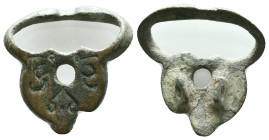 BYZANTINE BRONZE BELT BUCKLE.(5th-9th Century).Ae. Reference: Condition: Very Fine

Weight: 7,88 gr. Diameter: 28,0 mm