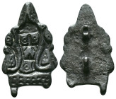 BYZANTINE BRONZE BELT BUCKLE.(5th-9th Century).Ae. Reference: Condition: Very Fine

Weight: 9,30 gr. Diameter: 38,3 mm