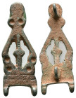 BYZANTINE BRONZE BELT BUCKLE.(5th-9th Century).Ae. Reference: Condition: Very Fine

Weight: 4,35 gr. Diameter: 37,7 mm