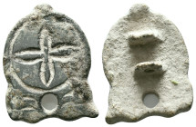 BYZANTINE BRONZE BELT BUCKLE.(5th-9th Century).Ae. Reference: Condition: Very Fine

Weight: 10,0 gr. Diameter: 31,1 mm