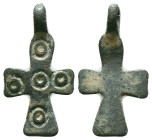 Medieval Bronze Cross Pendant.ca. 9th–12th century CE Reference: Condition: Very Fine

Weight: 2,18 gr. Diameter: 27,8 mm