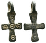 Medieval Bronze Cross Pendant.ca. 9th–12th century CE Reference: Condition: Very Fine

Weight: 2,42 gr. Diameter: 25,5 mm