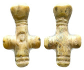 Medieval Bone Cross Pendant ,ca.10th–12th century CE Reference: Condition: Very Fine

Weight: 0,45 gr. Diameter: 16,3 mm