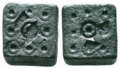ANCIENT ISLAMIC BRONZE COMMERCİAL WEIGHTS (15th-19th).Ae. Reference: Condition: Very Fine

Weight: 27,8 gr. Diameter: 15,0 mm