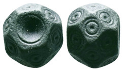 ANCIENT ISLAMIC BRONZE COMMERCİAL WEIGHTS (15th-19th).Ae. Reference: Condition: Very Fine

Weight: 13,7 gr. Diameter: 14,9 mm