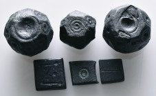 Lot of 6 Islamic Bronze Commercial Weights Reference: Condition: Very Fine

Weight: 77,8 gr. Diameter: mm