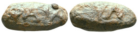 Ancient Lead Sling Bullet, 2nd–1st century BCE Reference : Condition: Very Fine 

Weight: 31,8 gr. Diameter:32,0 mm