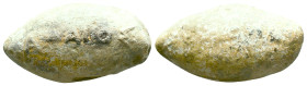 Ancient Lead Sling Bullet, 2nd–1st century BCE Reference : Condition: Very Fine 

Weight: 39,6 gr. Diameter: 32,5 mm
