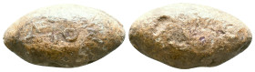 Ancient Lead Sling Bullet, 2nd–1st century BCE Reference : Condition: Very Fine 

Weight: 28,4 gr. Diameter: 29,8 mm