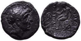SELEUKID KINGDOM. Antiochos I Soter, 281-261 BC. Obv: Diademed head to right. Rev: BAΣIΛEΩΣ ANTIOXOY Apollo seated to left on omphalos, testing arrow ...