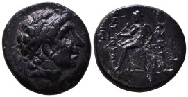 SELEUKID KINGDOM. Antiochos I Soter, 281-261 BC. Obv: Diademed head to right. Rev: BAΣIΛEΩΣ ANTIOXOY Apollo seated to left on omphalos, testing arrow ...