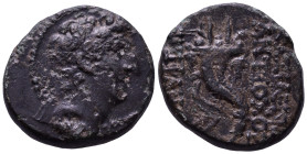 SELEUKID KINGDOM. Antiochos VIII Epiphanes (Grypos), 121/0-97/6 BC. Antioch on the Orontes. Obv: Diademed head right. Rev: BAΣIΛEΩΣ ANTIOXOV EΠIΦANOVΣ...