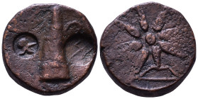 PONTOS. Uncertain (possibly Amisos). 130-100 BC. Obv: Quiver; c/m's Rev: Eight-pointed star; bow to one side. Æ 19mm, 10,17g
