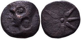 PONTOS. Uncertain (possibly Amisos). 130-100 BC. Obv: Male head left, wearing bashlyk; two c/m's. Rev: Eight-pointed star. Æ 23mm, 19,68g