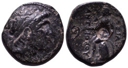SELEUKID KINGDOM. Antiochos I Soter, 281-261 BC. Obv: Diademed head to right. Rev: BAΣIΛEΩΣ ANTIOXOY Apollo seated to left on omphalos, testing arrow ...