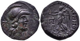 CILICIA. Seleucia ad Calycadnus. 2nd century BC. Obv: Helmeted bust of Athena right. Rev: ΣЄΛЄYKЄΩN TΩN ΠP KAΛYK, Nike standing left, holding wreath i...