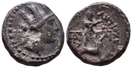 CILICIA. Tarsos. Time of Antiochos IV of Syria, 175-164 BC. Obv: Turreted, veiled and draped bust of Tyche right. Rev: ANTIOXEΩN TΩN ΠPOΣ TΩI KVΔNΩI. ...