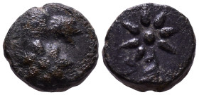 PONTOS. Uncertain, possibly Amisos. Struck under Mithradates VI. Circa 119-100 BC. Obv: Eight-pointed star on head of horse right. Rev: Eight-rayed co...