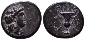 CILICIA. Nagidos. Circa 400-380 BC. Obv: Head of Aphrodite right. Rev: NA ΓI Kantharos. Æ 16mm, 3,28g