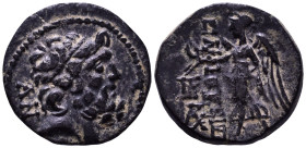 CILICIA. Elaioussa Sebaste. 1st century BC. Obv: Head of Zeus right, wearing taenia; AN behind. Rev: EΛAIOYΣIΩN. Nike avdancing left, holding wreath a...