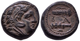 KINGS of MACEDON. Alexander III the Great, 336-323 BC. Uncertain mint in Macedon. Obv: Head of Herakles right, wearing lion skin. Rev: B A. Club and b...