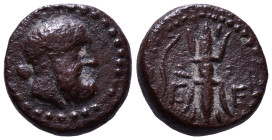 PISIDIA. Selge. 2nd-1st centuries BC. Obv: Head of Herakles to right, club over shoulder. Rev: Thunderbolt above CE, bowcase below. Æ 17mm, 2,31g