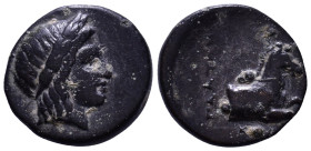 IONIA. Kolophon. Circa 360-330 BC. Platon, magistrate. Obv: Laureate head of Apollo to right. Rev: ΠΛATΩN KOΛ, forepart of a horse to right. Æ 13mm, 1...