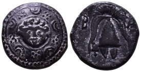 KINGS of MACEDON. Alexander III ‘the Great’, 336-323 BC. Salamis mint. Obv: Macedonian shield with gorgoneion in boss. Rev: B-A Crested Macedonian hel...