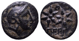 MYSIA. Pergamon. Civic issue. Circa 310-282 BC. Obv: Head of Athena right wearing crested Corinthian-style helmet. Rev: ΠΕΡΓ Two six-pointed stars, si...