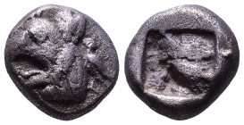 IONIA. Phokaia. Circa 625/0-522 BC. Obv: Head of a griffin to left; behind, small seal upward. Rev: Rough incuse square. AR 9mm, 1,56g