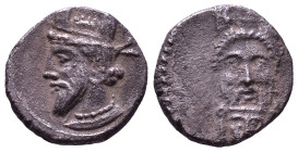 CILICIA. Uncertain. 4th century BC. Obv: Bearded head left, wearing kalathos, earring, and necklace. Rev: Bearded head facing, wearing kalathos, set o...